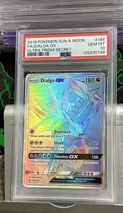 POKEMON 2018 Sun & Moon DIALGA GX FA Ultra Prism-Secret #164 PSA GEM MINT 10 !!! - Image 1