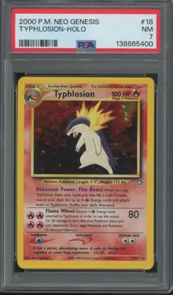 2000 Pokemon Neo Genesis Holo #18 Typhlosion PSA 7 - Image 1