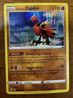 Pokemon TCG Galarian Zapdos 082/203 Holo Rare Evolving Skies NM - Image 1