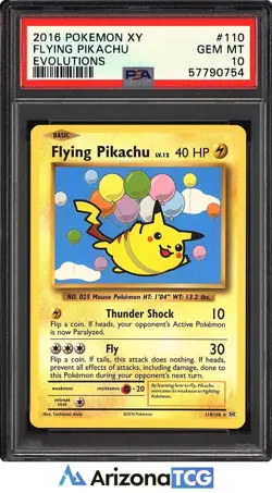 Pokemon 2016 Flying Pikachu 110/108 Secret Rare Evolutions GEM MINT PSA 10 - Image 1