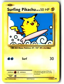Surfing Pikachu ⭐ 111/108 Secret Rare Evolutions 2016 Pokemon NM/LP - Image 1
