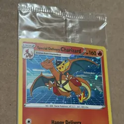 Special Delivery Charizard SWSH075 Pokemon Promo Sealed (Small Swirl) - Image 2