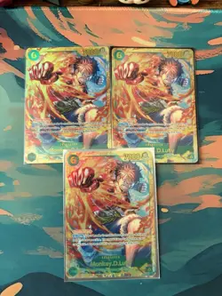 x3 Monkey.D.Luffy OP13-118 SEC Carrying On His Will One Piece English Playset - Image 1