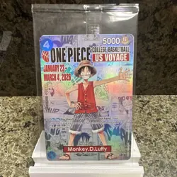 One Piece Monkey.D.Luffy US Voyage College Basketball SEALED - Image 1