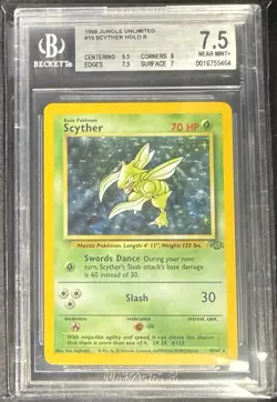 🍃 Scyther 10/64 Pokemon Card - 1999 Jungle Set, BGS 7.5 - Image 1