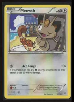 2015 XY - Ancient Origins Meowth Basic/Common #61 Pokemon Card - Image 1
