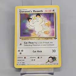 Pokemon TCG Giovannis Meowth 74 /132 Gym Challenge Vintage 2000 Card MP - Image 2