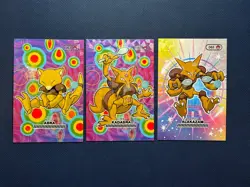 Pokemon Pocket Book Set Abra Kadabra Alakazam Cracked Ice Holo 3 Card Set - Image 1