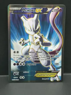 Pokemon Mewtwo EX TCG Full Art Holo Ultra Rare Card Breakthrough 157/162 - Image 1