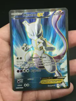 Pokemon Mewtwo EX TCG Full Art Holo Ultra Rare Card Breakthrough 157/162 - Image 2