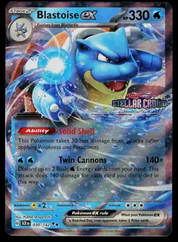 Pokemon Card - Blastoise ex Stellar Crown Promo 030/142 Holo Stamped - Image 1