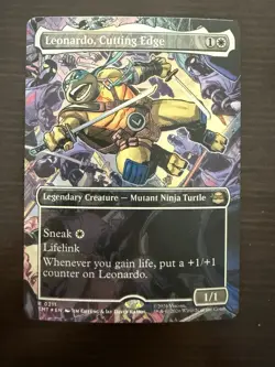 Leonardo, Cutting Edge - Foil - Borderless Teenage Mutant Ninja Turtles MTG - Image 1
