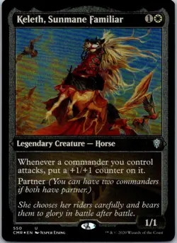 Keleth, Sunmane Familiar (Foil Etched) U Commander Legends 550 NM Foil - Image 1