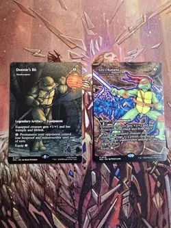 Magic MTG TMNT Borderless NON FOIL #17 Donnie's Bo + Leo's Katana - Image 1