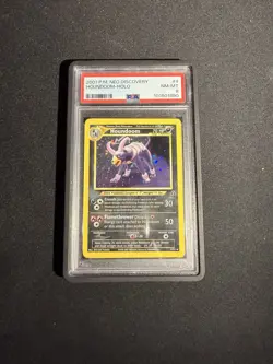 Pokemon TCG Houndoom 4/75 Holo Rare 1st Edition Neo Discovery PSA 8 NM-MT - Image 1