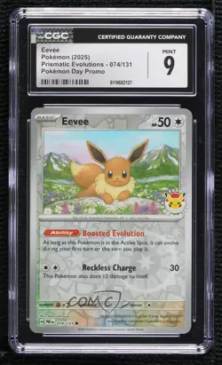 Eevee (Pokemon Day 2025) Pokemon Miscellaneous Promo & Energies CGC 9 Mint 1997 - Image 1