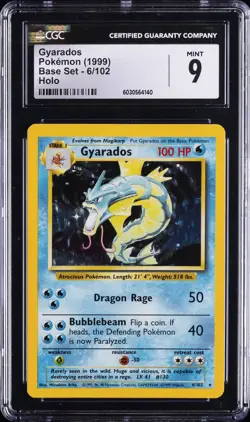 1999 POKEMON BASE SET HOLO #6 GYARADOS CGC 9 - Image 1