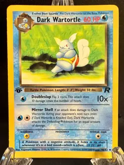 1999 Pokemon Team Rocket Dark Wartortle 1st Edition 46/82 WOTC LP Lightly Played - Image 1