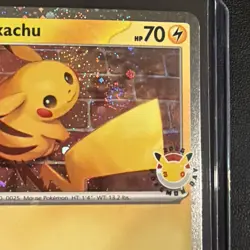 Pikachu 051 /162 Stamped 2026 Pokemon Day 30th Anniversary Promo Cosmos w/ SWIRL - Image 3
