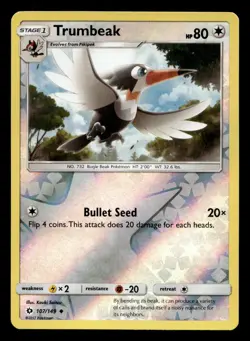 Trumbeak 107/149 Uncommon Sun & Moon Reverse Holo Pokemon NM - Image 1