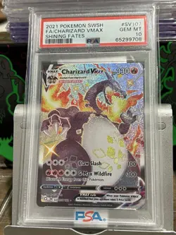 POKEMON FA CHARIZARD VMAX SHINING FATES #SV107 PSA GEM MINT 10 - Image 1