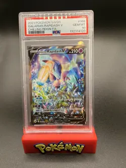 PSA 10 Galarian Rapidash V Alternate Full Art 168/198 Pokemon Chilling Reign - Image 1