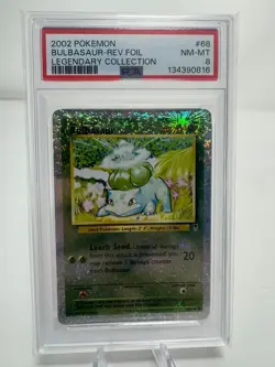 2002 POKEMON LEGENDARY COLLECTION #68 BULBASAUR-REVERSE FOIL PSA 8 - Image 1
