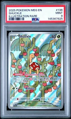 PSA 9 Shuckle Illustration Rare 136/132 Pokemon Mega Evolution ENGLISH 2025 - Image 1