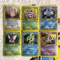 Pokemon TCG Vintage Holo Lot Of 6 Base Set (2), Base, BS2, Jungle, MP/HP Lot - Image 1