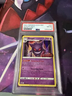Pokemon Gengar SWSH241 Lost Origin Prerelease Holo Promo PSA 8 - Image 1