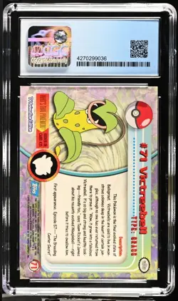 Victreebell #71 Pokemon Topps 1999 Series 1 CGC 9 First Print - Image 2