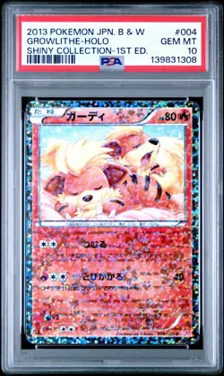 2013 POKEMON JPN B&W SHINY COLL 1ST ED #004 GROWLITHE-HOLO PSA 10 - Image 1