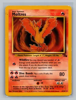 Pokemon TCG #27/62 Moltres (27) Fossil Normal MP - Image 1