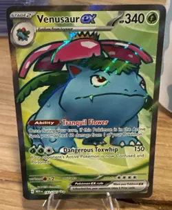 Pokemon TCG Venusaur EX 182/165 Scarlet & Violet 151 Ultra Rare NM Condition - Image 1