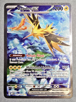 Pokemon TCG Zapdos ex Full Art Ultra Rare Holo Scarlet & Violet 151 202/165 - Image 1
