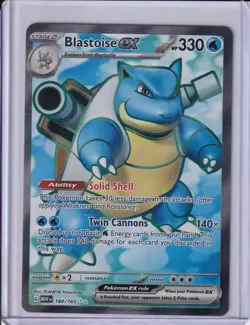 Pokemon TCG Blastoise ex 184/165 SV: Scarlet & Violet 151 Ultra Rare Near Mint - Image 1