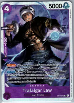 Trafalgar Law ST10-010 SR English The Three Captains - One Piece Card - NM - Image 1