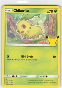 Chikorita 2/25 - McDonald's 25th Anniversary - Pokemon Card TCG - NM/LP - Image 1