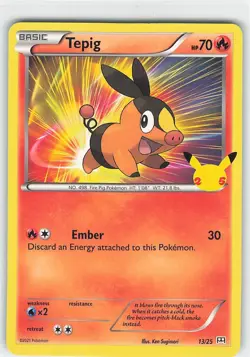 Tepig - 13/25 - McDonald's 25th Anniversary - Pokemon Card TCG - NM/LP - Image 1