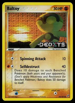 Pokemon Card - Baltoy Stamped Deoxys 53/107 Reverse Holo - Image 1