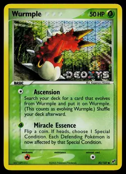 Pokemon Card - Wurmple Deoxys 82/107 Common Reverse Holo Stamped - Image 1