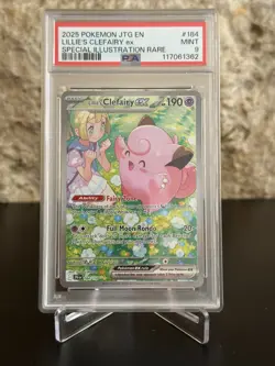 Pokemon TCG Lillie's Clefairy EX Card 184/159 Journey Together, PSA 9 - Image 1