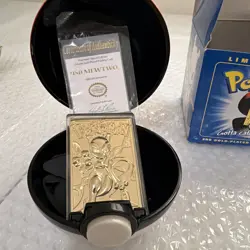 Pokemon Burger King 23k Gold Plated Trading Card Mewtwo Blue Box - Image 1