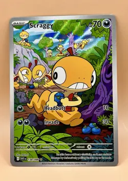 Scraggy 138/086 – White Flare (Illustration Rare) – NM – 2025 Pokemon TCG - Image 1