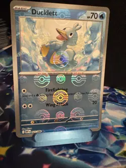 Ducklett (Poke Ball Pattern) 025/086 Sv: White Flare Holo Near Mint NM Pokemon - Image 1