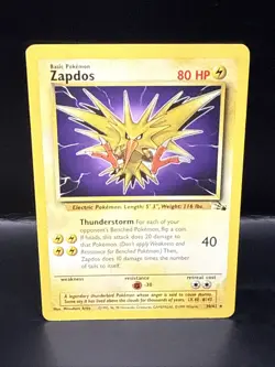 Pokemon TCG - Zapdos - 30/62 - Rare Unlimited - Fossil Unlimited - Image 2