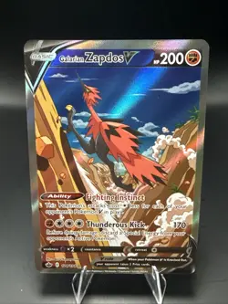 Pokemon Galarian Zapdos V 174/198 Chilling Reign Pokemon Card - Image 1