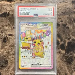 Pokemon Pikachu ex Ultra Rare Holo PSA 9 Sv08: Surging Sparks 219/191 2024 - Image 1