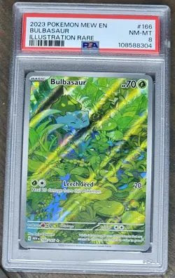 Bulbasaur #166/165 Mew En 151 Illustration Rare PSA 8 NM-MT Holo - Image 1