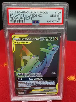 Latias & Latios GX (Secret Rare) 190/181 Pokemon Team Up PSA 10 - Image 1